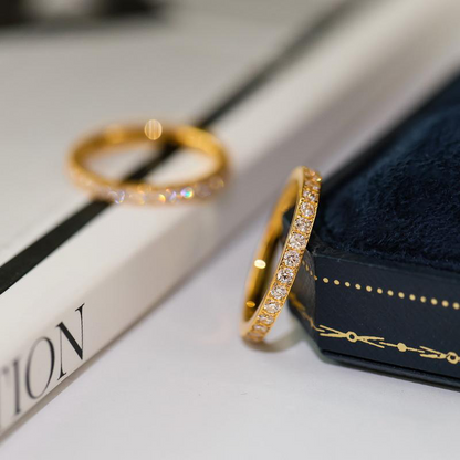 Minimalistisk Pavé Zirkon Ring för Kvinnor