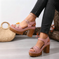👡 BEGRÄNSAD TID 50% RABATT! ✨ Dam Klumpklack Platförm Sandaler – Stabila, Stoppade, Sommar 🌞