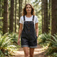 ✨ Retro Enfärgad Overall – Justerbara Axelband, Stora Fickor & Avslappnad Passform – Sommar Casual Essential 🍂