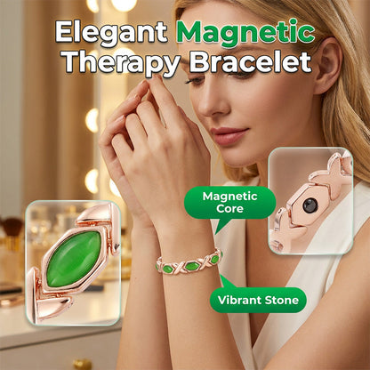 ✨ 50% RABATT! 🧲 Magnetiskt kors & kattöga armband – Elegant, justerbart & roséguld – Unik design med andlig touch – perfekt för dagligt bruk eller som en meningsfull present 💚