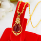Elegant halsband med droppformad fyrklöver