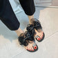 👡 50% RABATT NU! 🌸 Eleganta Rosett-Platta Strandsandaler – Mjuk fotbädd & halkfri sula – Lätta och feminina – perfekta för sommarpromenadet eller semestern vid havet 🎀