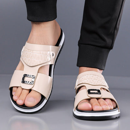 Herr Konstläder Slip-On Sandaler