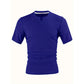 👔 50% RABATT NU! ✨ Herr V-ringad Kortärmad Skjorta – Slim Fit, Modern & Håller Dig Fräsch Hela Dagen – Andningsbar Texturerad Stickning, Notch-krage ☀️