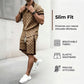 ☀️👕 Men's Printed 2-Piece Summer Set – Slim Fit Casual Top & Shorts Outfit