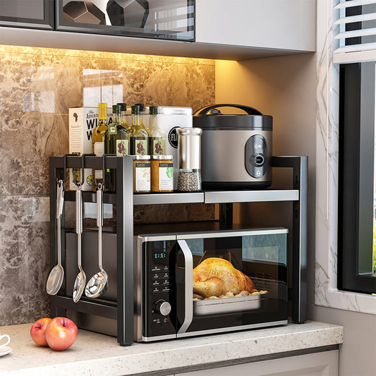 🍳 50% RABATT+GRATIS FRAKT! Utrymmesbesparande Mikrovågsugnsställning (Upp till 75 kg Bärkapacitet) – Skapa Direkt Mer Arbetsyta ✨