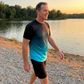 Set med skjorta och shorts med ton-i-ton-mönster för herr