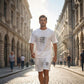 📢📢30% OFF !! ⏰ Men's Casual Top & Shorts 2-Piece Set – Soft & breathable – Relaxed fit, perfect for summer lounging or beach days – easy matching style ☀️