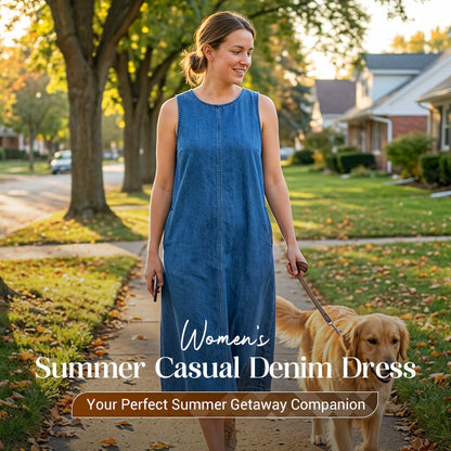 👗 50% RABATT NU! 🌿 Kvinnors Sommar Casual Jeansklänning – Klassisk Luftig Design & Enkel Stil – Mångsidig, Bekväm & Tidlös ☀️