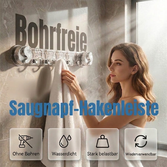 🧲 KÖP 3 FÅ 1 PÅ KÖPET! 🪩 Minimalistisk Sugkoppskroklist – Ingen borrning, rostfri & starkt grepp – Perfekt för kök, badrum eller kontor – limfri borttagning, återanvändbar design 🚪
