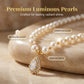 💟 TIDSBEGRÄNSAD 50% RABATT! 💥 Dam Vintage Pärls Halsband – Tårdropps Choker, Lysande Pärlor, Guldton ✨