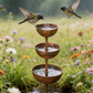 🐦🌿 50% RABATT! 3-nivå rustik fågelmatare med vattenskål – Markspett för stabil placering i trädgården!