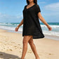 🏖️ BEGRÄNSAD TID 50% RABATT! 💥 Dam Genombruten Strandöverdrag Rund Hals – Virkmönster, Solskydd, Snabbtorkande ✨