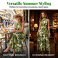 👗50% RABATT NU!🎀Dam Halterneck Ärmäslös Blommig Maxiklänning