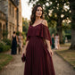 👗 60% RABATT! 💃 Cold shoulder maxiklänning – Elegant & flödande design – Framhäver axlarna, smickrande passform & mjukt fall – perfekt för fest, bröllop eller varma sommarkvällar 🌿✨
