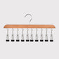 🏠 KÖP 1, FÅ 1 GRATIS! 👔 Multi-clip wooden hanger – Utrymmessparande klädhängare med 10 klämmor – Perfekt för kjolar, byxor eller accessoarer – håller garderoben snygg & organiserad ✨