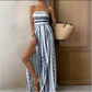 👗50% RABATT! 🎁 Geometriskt Mönstrad Jumpsuit med Smockad Överdel – Bekväm, Trendig & Perfekt För En Lekfull Sommarlook 🌞
