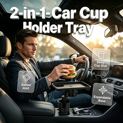 🚗 50 % RABATT NU! 🍽️ Förvandla bilen till matbord – stabil bricka för hamburgare, kaffe & mer – perfekt för drive-thru och bilresor 🥤