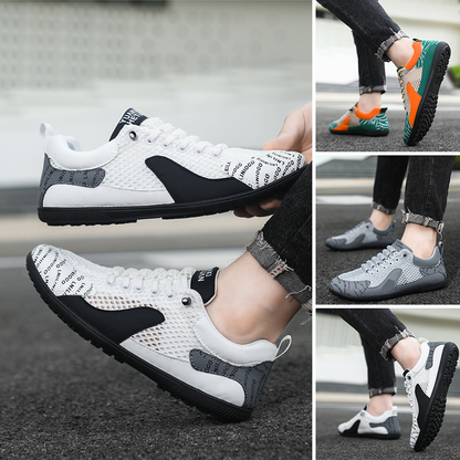 Herr andningsbara sneakers – mesh-överdel, elastiska snören & stötdämpande sula 👟🌬️