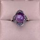 Vintage-ring med spets och ametist