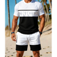 ⏳Begränsad tid – 55% RABATT⏰Herr Färgblock T-shirt och Shorts Set