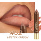 💄 50% RABATT! Långvarig Matt Läppkrita för Kvinnor | 2-i-1 Konturpenna & Läppstift | Fuktgivande & Icke-Uttorkande | Precisions Triangulär Spets | 6 Färger ✨