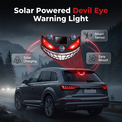 🔥 50 % RABATT! 😈 Solcellsdriven LED-varningslampa för bilar ”Teufelssauge” ✨ Vibrationssensor, USB- och solcellsladdning, universell för personbilar och lastbilar