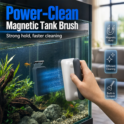 🐠 50% RABATT NU! 🧲 Magnetisk Akvarium Glasrengöringsverktyg – Kraftfull Dubbelsidig Borste – Perfekt för Algborttagning & Klart Glas – Ansträngningslös Rengöring 🐟