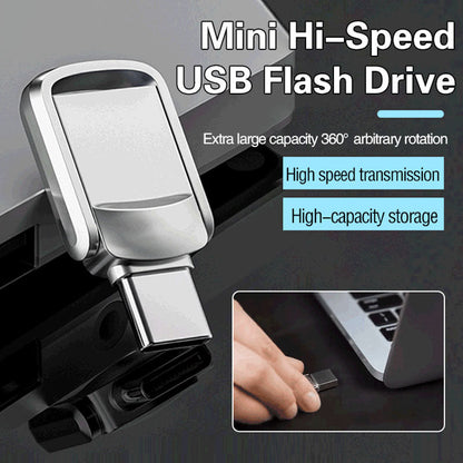 🔥 50% RABATT NU! 💾 2-i-1 USB-minne med USB-C & USB-A ✨ Snabb Datasöverföring, Roterbart Metallhölje & För Smartphone, Surfplatta och PC