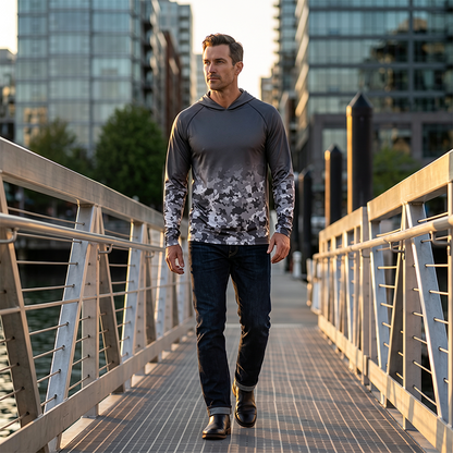 🎣 50 % RABATT NU! ☀️ Långärmad solskyddströja för män – UPF 50+, lätt, andas & perfekt för betesfiske ✨