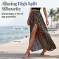 🌸 50% RABATT NU! 🌸 Damkjol med Leopardmönster och Hög Slits – Maxikjol