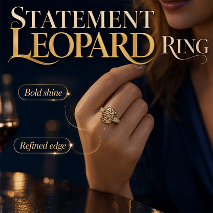 Vintage Leopardmönstrad Oval Ring