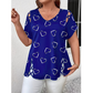❤️ 50 % RABATT NU! 👚 Mångsidig sommartopp med hjärtmönster och sidosnörning – V-ringning, mjukt tyg & perfekt för sommaren ☀️