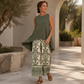 Dam Casual Ärmäslös Topp & Vida Ben Byxor Set