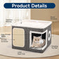 🐱 50 % RABATT NU! 🏠 Foldable 2-in-1 cat cube house – två nivåer, integrerad klösmatta & hopfällbar design – perfekt för små utrymmen 🧶