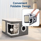 🐱 50 % RABATT NU! 🏠 Foldable 2-in-1 cat cube house – två nivåer, integrerad klösmatta & hopfällbar design – perfekt för små utrymmen 🧶