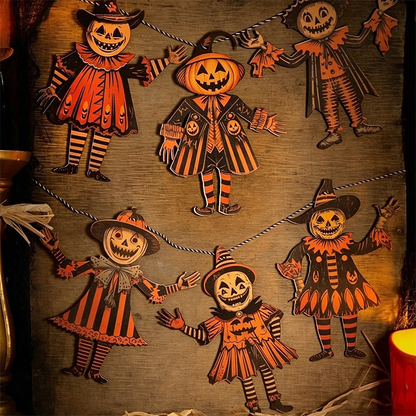 🔥🎁Nyhet 50 % RABATT🔥Vintage Halloween Trä Vägghängande Set