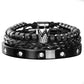 👑 50 % RABATT! 💎 3-delat armbandsset för män med kronmotiv – Lyxig look, slitstarkt och mångsidigt – Perfekt för både vardagsbruk och festliga tillfällen ✨