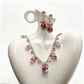 Elegant set med halsband och örhängen med tulpanmotiv