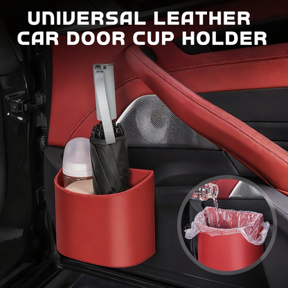 🚗 50 % RABATT! Mer förvaring precis där du behöver den – 🥤universell mugghållare i premium PU-läder👜