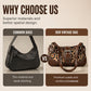 🐆 BEGRÄNSAD TID 50% RABATT! 🤎 Retro Leopardmönstrad Axelväska för Kvinnor – Vintage Crossbody-handväska med Nitaldetaljer ✨