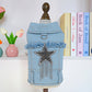 👑 50% RABATT! 💙 Söt Prinsess Denim Hundjacka, bekvämt tyg för små hundar i vardagen 🐶