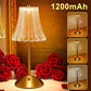 🪔 -50 %! ✨ Uppladdningsbar bordslampa i retrostil – akryl + järn – Ø11×30 cm – 2 W – pekskärm med 3 färger – Type-C – ögonskydd – guld 🏠