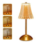 🪔 -50 %! ✨ Uppladdningsbar bordslampa i retrostil – akryl + järn – Ø11×30 cm – 2 W – pekskärm med 3 färger – Type-C – ögonskydd – guld 🏠