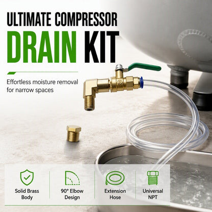 🔧 50% RABATT!!!💦 Universellt dräneringsventilkit för luftkompressor, enkel installation och dränering🚰✨