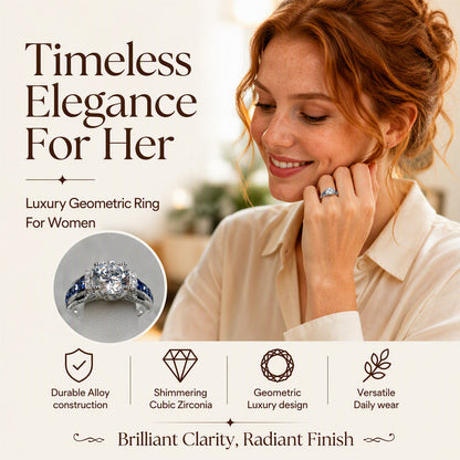 💍 50 % RABATT NU! ✨ Elegant cocktailring med kubisk zirkonia – strålande glans, tidlös design & perfekt för fest och vardag 🎀