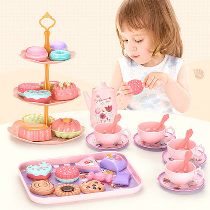 🦄 50 % RABATT NU! ☕ Enhörningsslott låtsas tekanna set – 37 delar, säker & portabel – perfekt för kreativ lek och social utveckling 👑