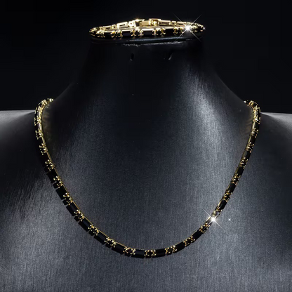 ✨ 50 % RABATT NU! 💎 Glittrande smyckeset för män – halsband & armband – kubisk zirkonia – perfekt för vardag och fest 🖤