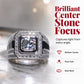 Elegant, glittrande fyrkantig halo-ring