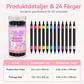 24-färgers dubbeländade nagelkonstpennor set